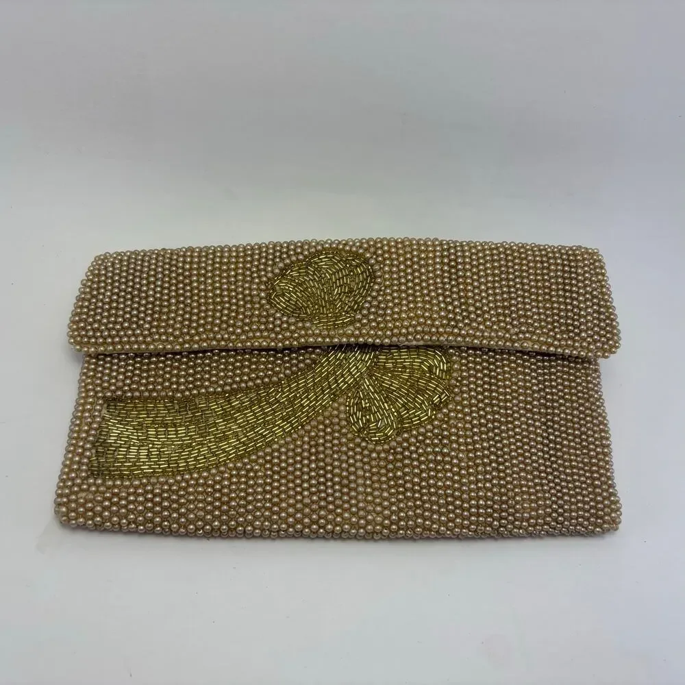 K&S CHARLET Vintage Beaded Clutch Purse